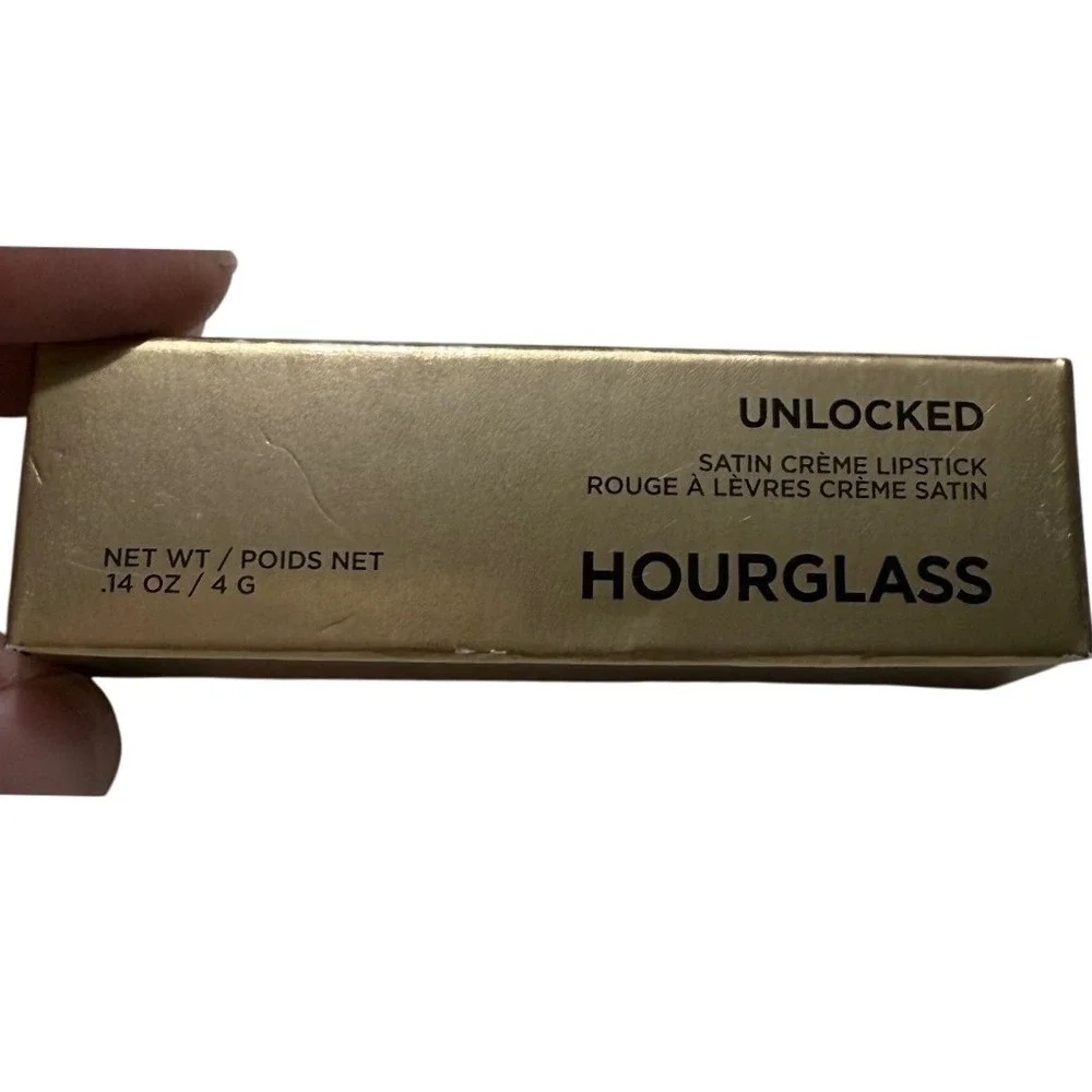 Hourglass Unlocked Satin Creme Lipstick Flora 330 Pink Red 0.14oz‎ New in Box